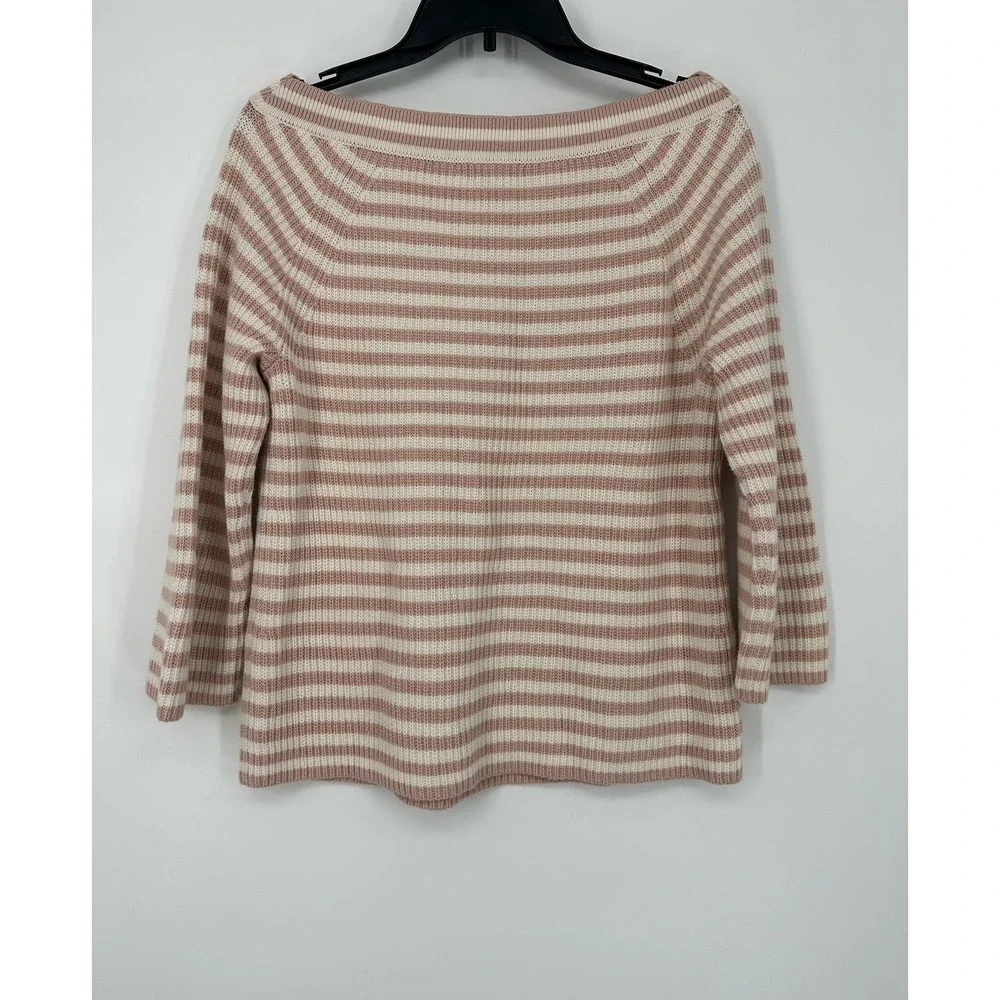 J. Crew Relaxed Boatneck Stripe Blush Sweater size S